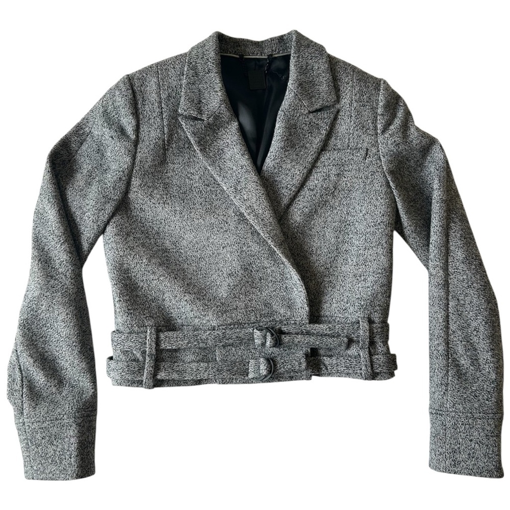 Shipley & Halmos Barney's Wool Cropped Blazer Lined Designer Tweed Women Size XS